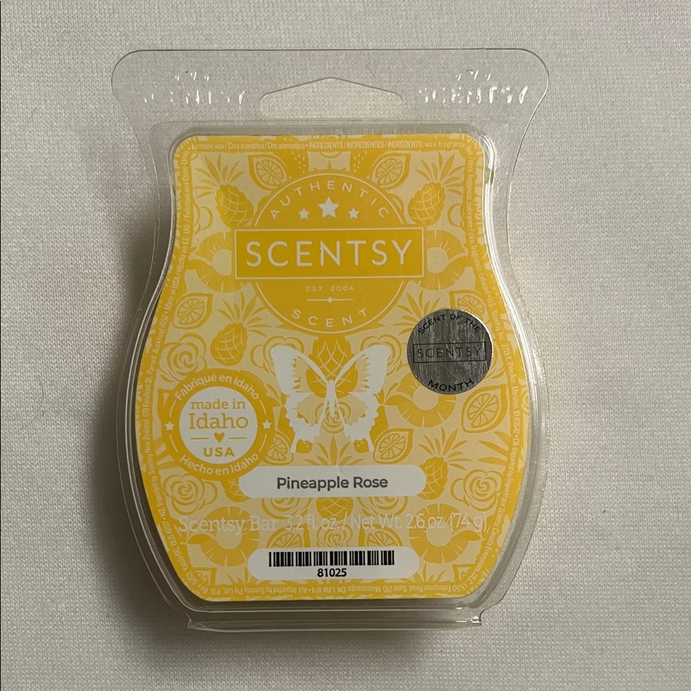 Scentsy Pineapple Rose Wax Bar - Sunny Yellow